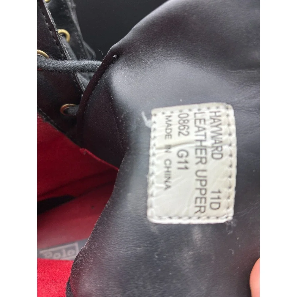 Polo Ralph Lauren Hayward Ranger Boots Men's 11D Black Leather Lace Up 0632